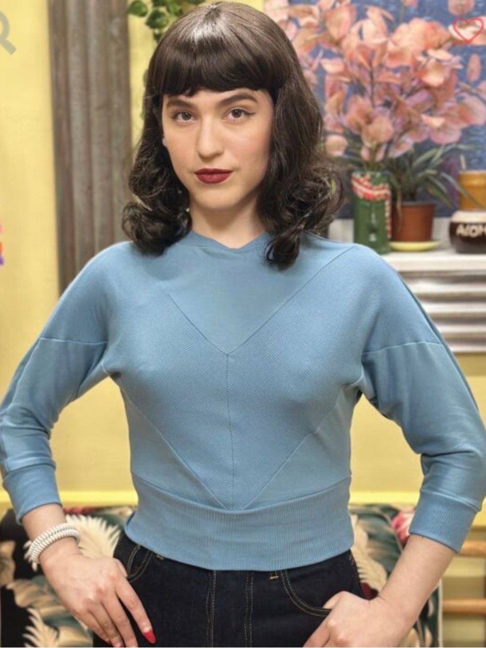 Freddies of Pinewood Cats Meow Blue Crewneck Sweater - Pullover Pinup Rockabilly